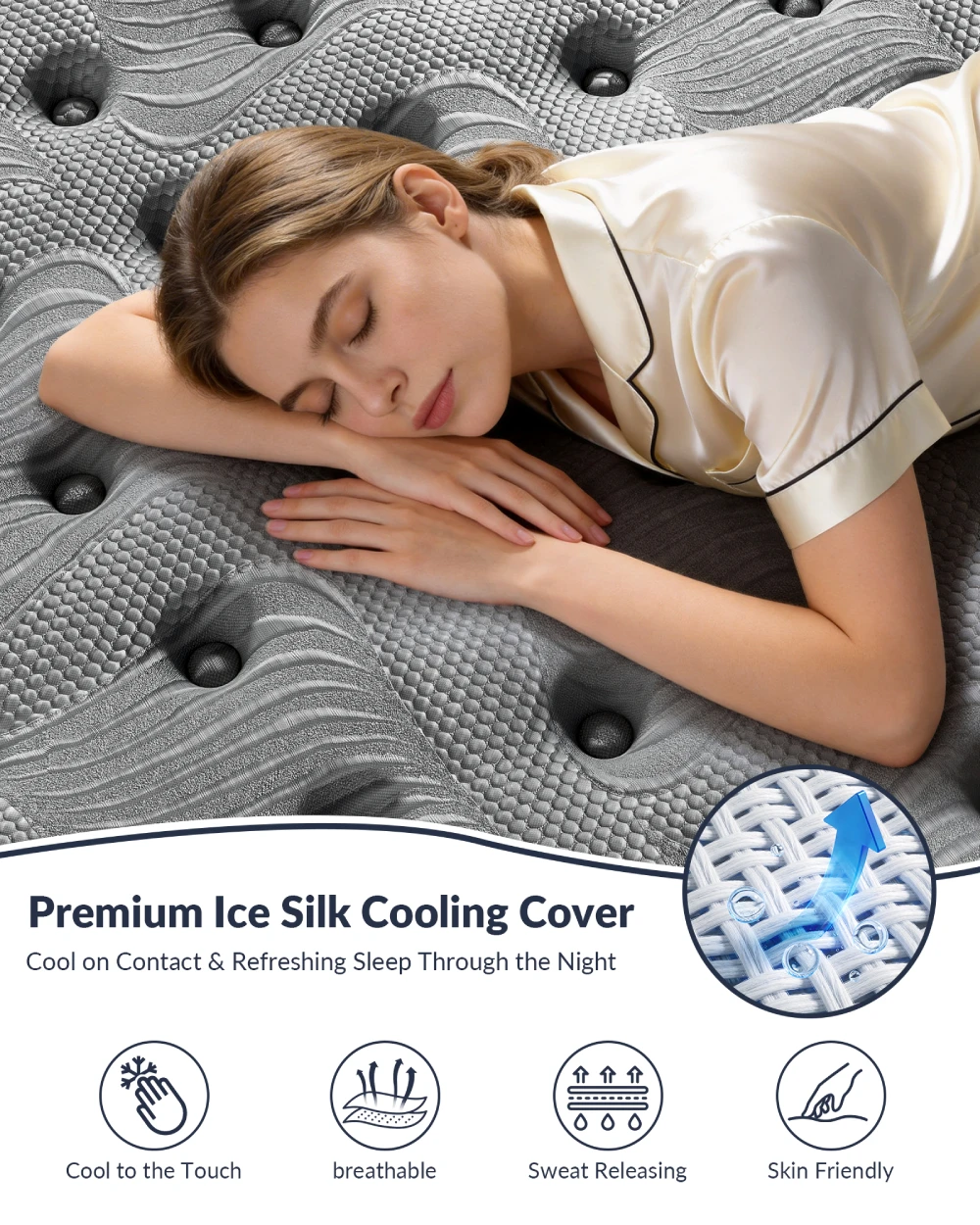 Firm Queen Mattress 14 inch, Cooling Hybrid Mattress in a Box with 5-Zone Support, Luxury Hotel-Collection Design, Enhanced Back & Hip Support, Fiberglass-Free & CertiPUR-US, 365-Night Trial