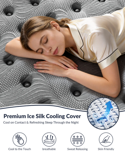 Firm Queen Mattress 14 inch, Cooling Hybrid Mattress in a Box with 5-Zone Support, Luxury Hotel-Collection Design, Enhanced Back & Hip Support, Fiberglass-Free & CertiPUR-US, 365-Night Trial